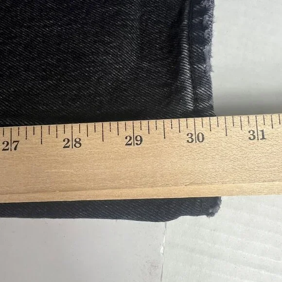 Abercrombie Fitch Jeans Women's 28x30* Low Rise Baggy Black Faded Denim Tag 25R - Picture 12 of 16